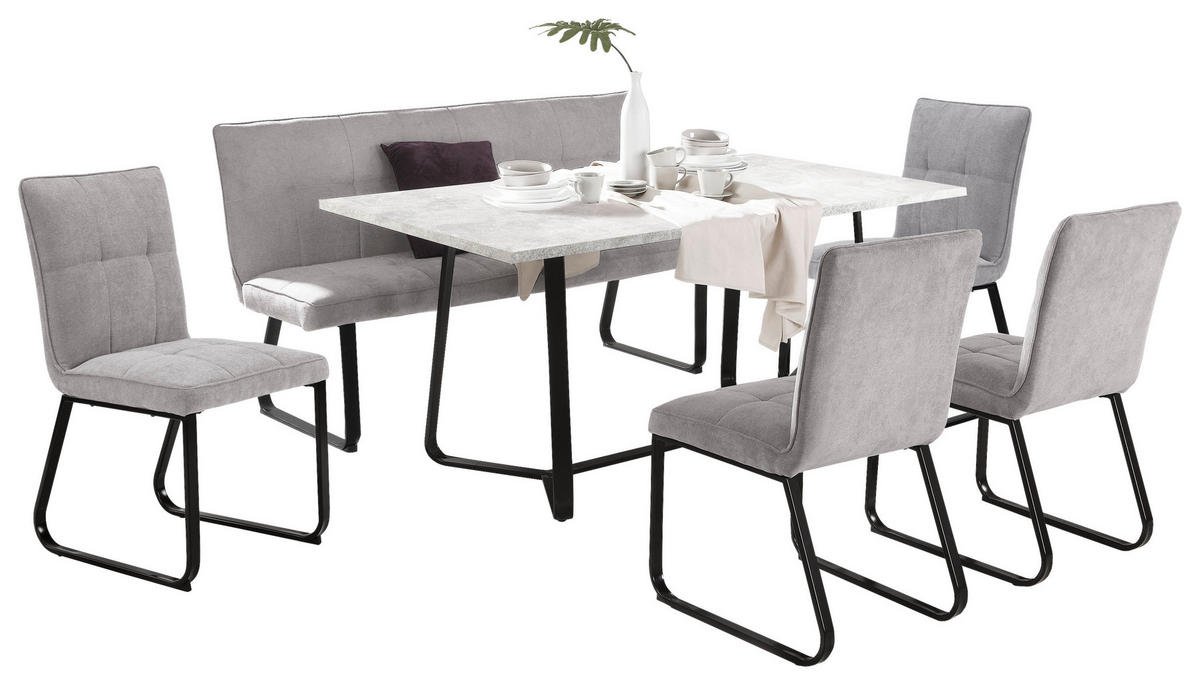 Bank TALEA hellgrau schwarz B/H/T: ca. 160x92x59 cm TALEA - hellgrau/schwarz (160,00/92,00/59,00cm) - byLIVING