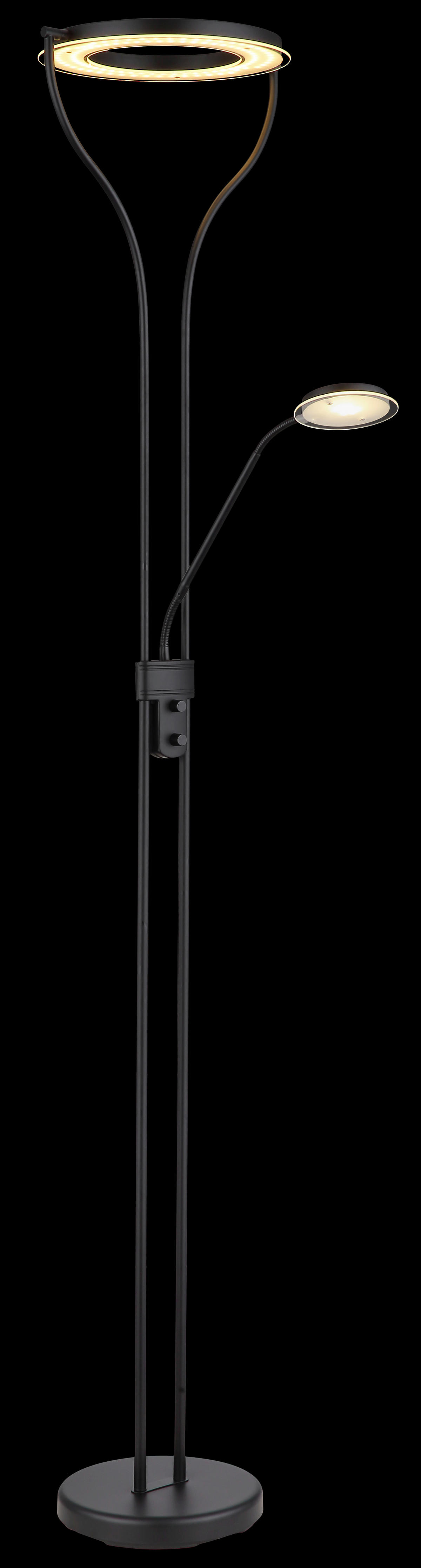 GLOBO LED-Deckenfluter schwarz Metall Kunststoff B/H/T: ca. 35x194x30 cm 2 Brennstellen EBRO - schwarz (35,00/194,00/30,00cm) - GLOBO