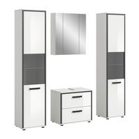 Badblock KOJAK weiß Hochglanz anthrazit grau B/H/T: ca. 171x188x37 cm KOJAK - weiß/anthrazit (171,00/188,00/37,00cm) - xonox.home