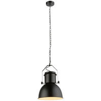 GLOBO Pendelleuchte schwarz Metall H/D: ca. 120x26,5 cm E27 1 Brennstellen KUTUM - schwarz (26,50/120,00cm) - GLOBO