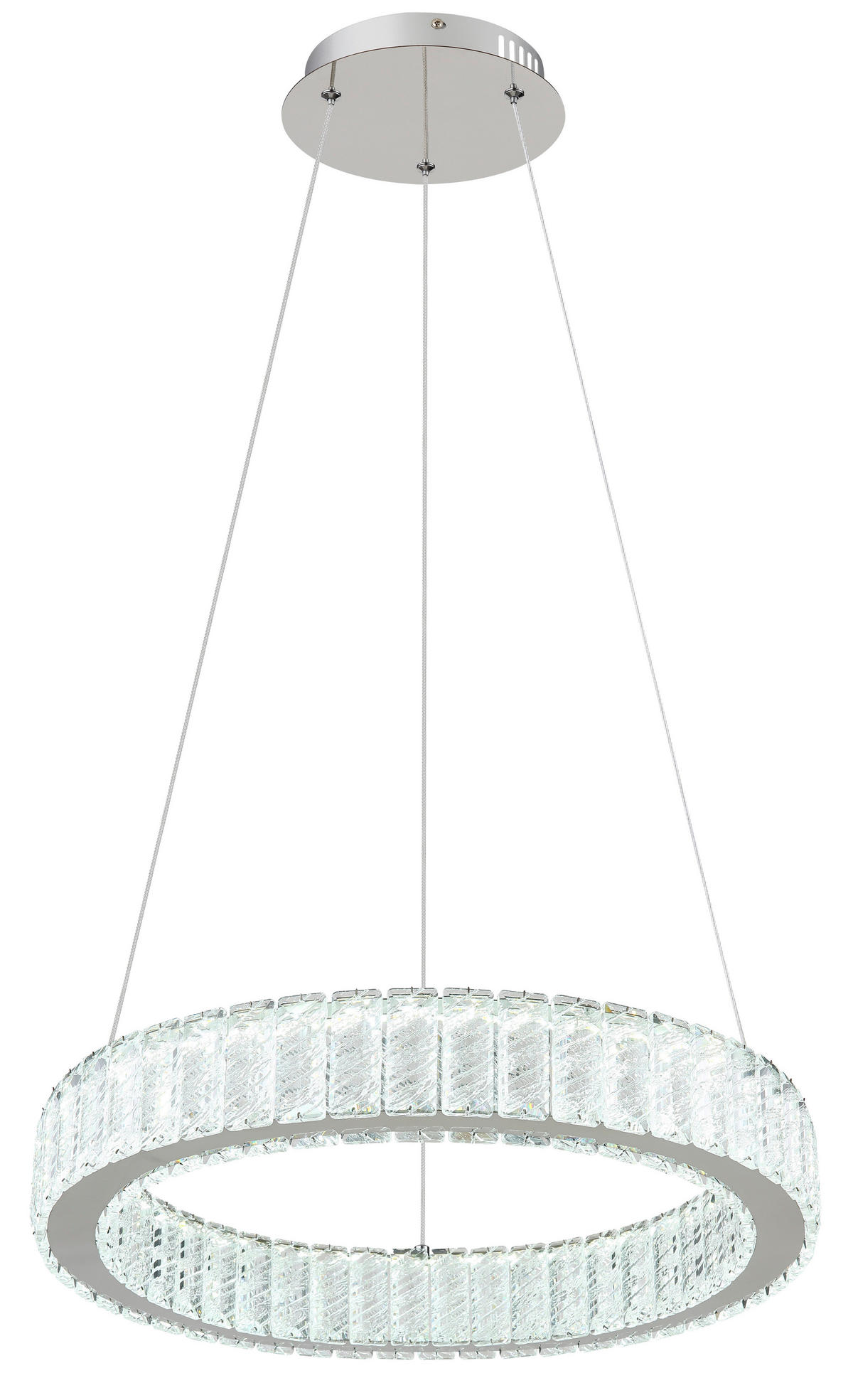 GLOBO Pendelleuchte Chrom Metall Acryl Chrom H/D: ca. 120x50 cm 1.0 Brennstellen 67162-50 - Chrom (50,00/120,00cm) - GLOBO