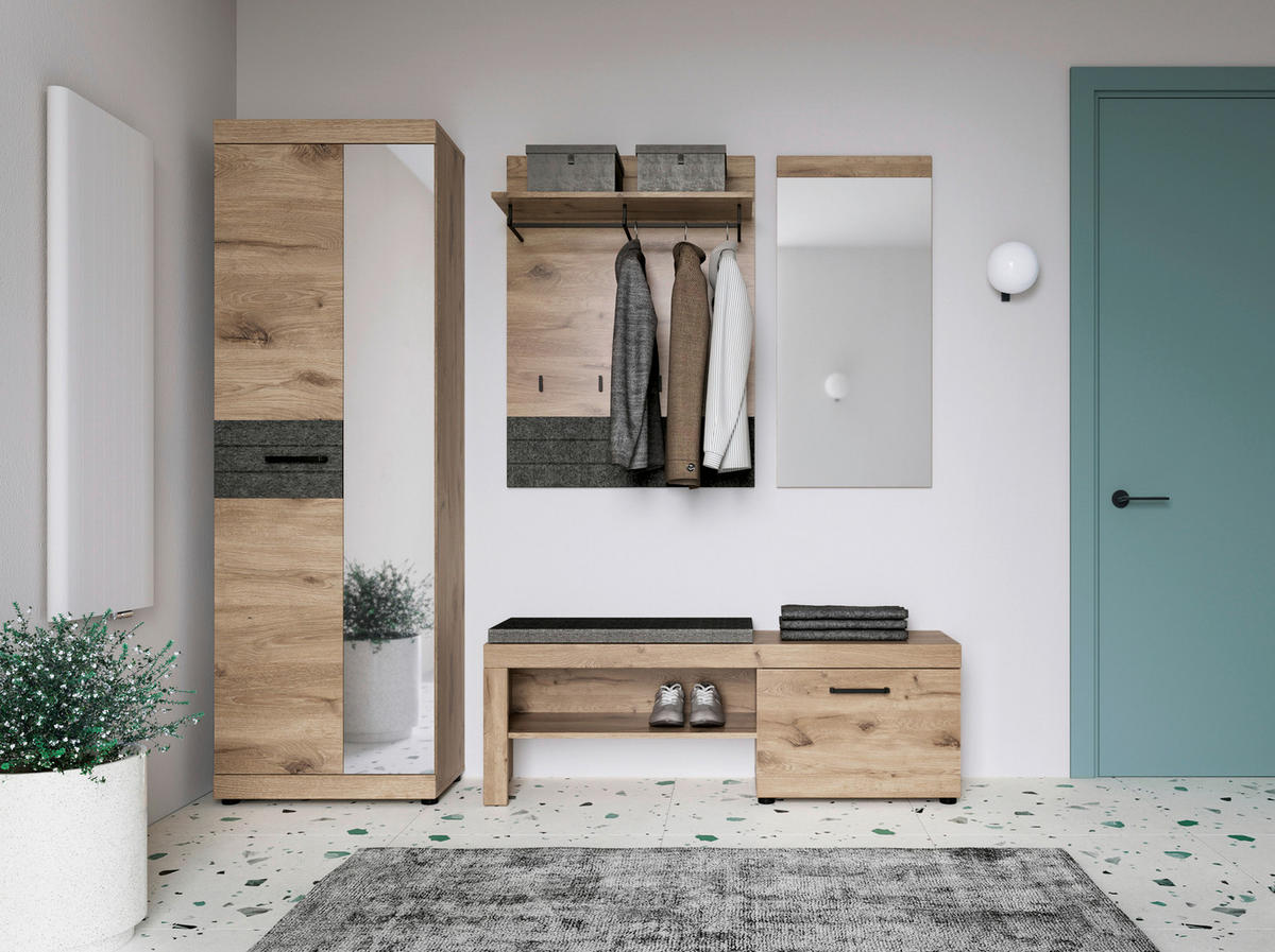 Sitzbank Roxy Eiche Viking Nachbildung B/H/T: ca. 139x52x38 cm Roxy - (139,00/52,00/38,00cm)