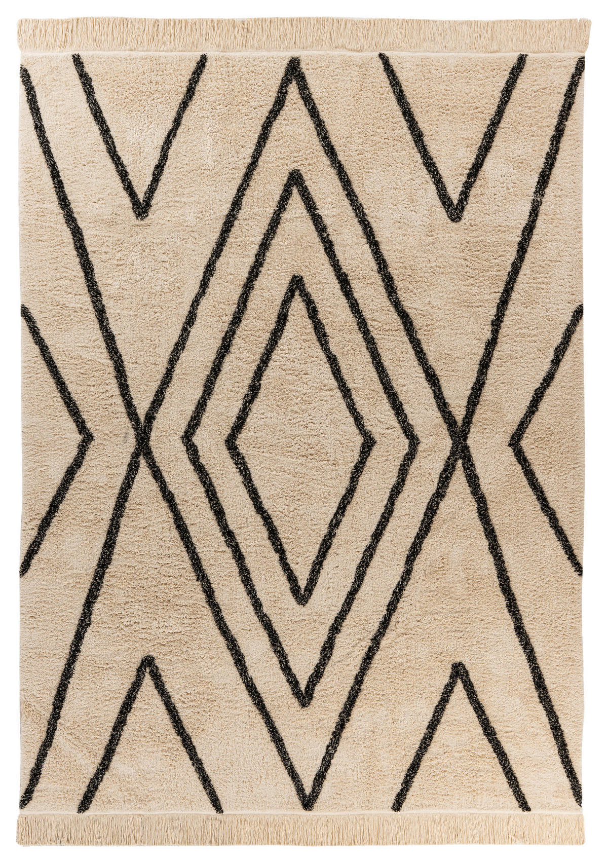 360Living Teppich Mylen schwarz B/L: ca. 80x150 cm Mylen - creme/schwarz (80,00/150,00cm) - 360Living