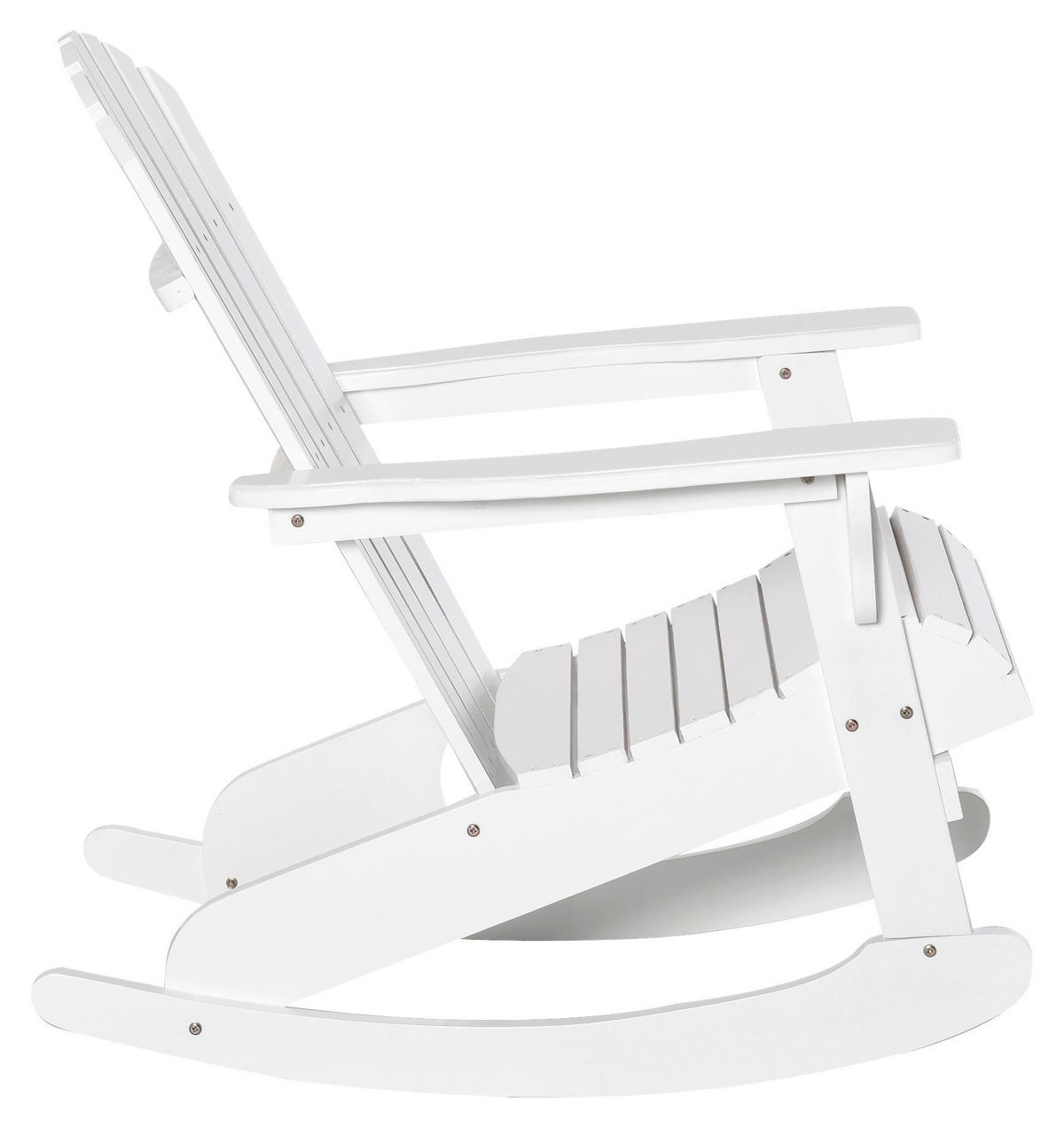 Outsunny Schaukelstuhl weiß Holz B/H/L: ca. 94x97x77 cm Schaukelstuhl - weiß (77,00/94,00/97,00cm) - Outsunny