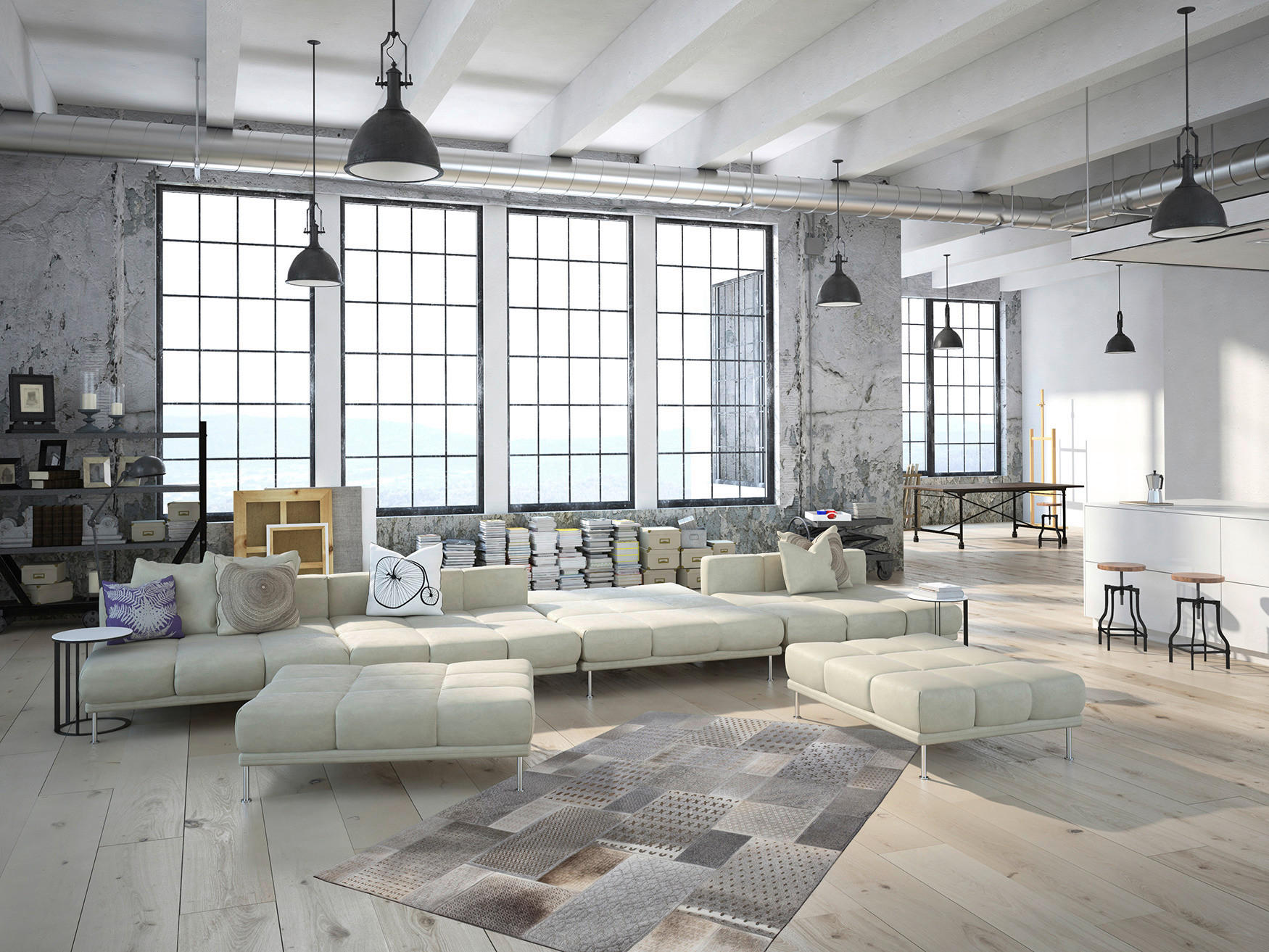 Kayoom Kurzflorteppich Gleam 560 grau B/L: ca. 120x170 cm Gleam 560 - silber/grau (120,00/170,00cm) - Kayoom