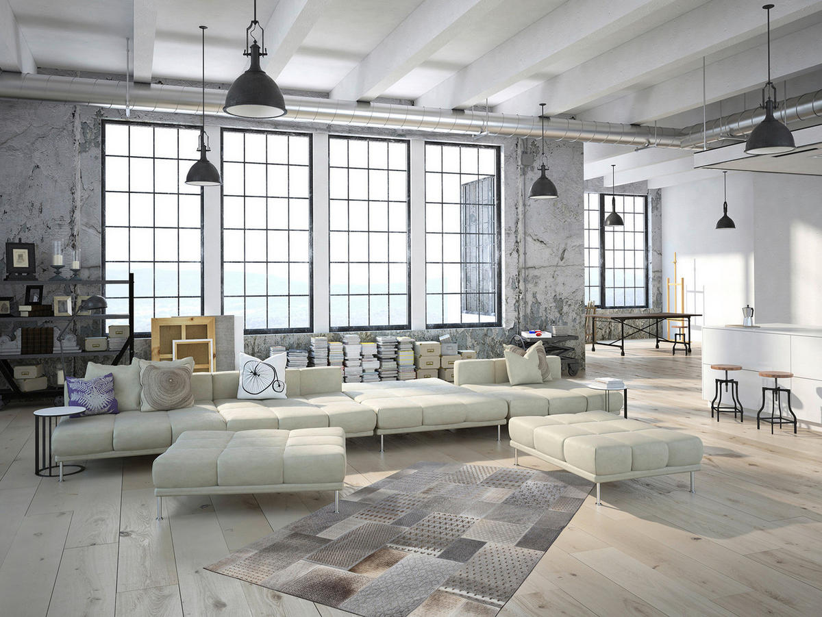 Kayoom Kurzflorteppich Gleam 560 grau B/L: ca. 120x170 cm Gleam 560 - silber/grau (120,00/170,00cm) - Kayoom