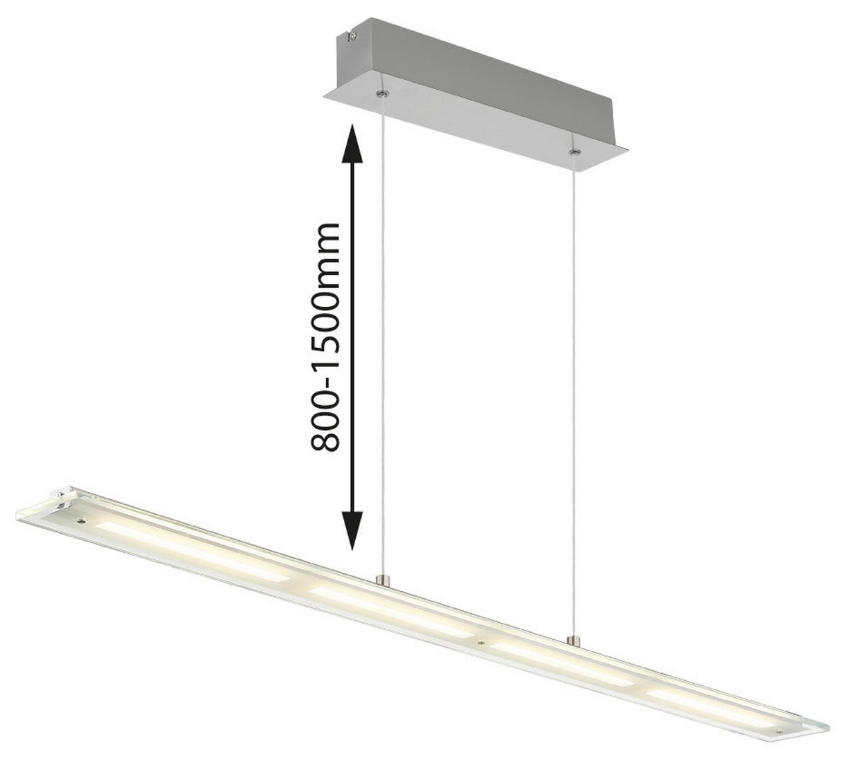 GLOBO Hängeleuchte klar nickel Metall Glas B/H/L: ca. 9x150x115 cm 1.0 Brennstellen Novak - klar/nickel (115,00/9,00/150,00cm) - GLOBO