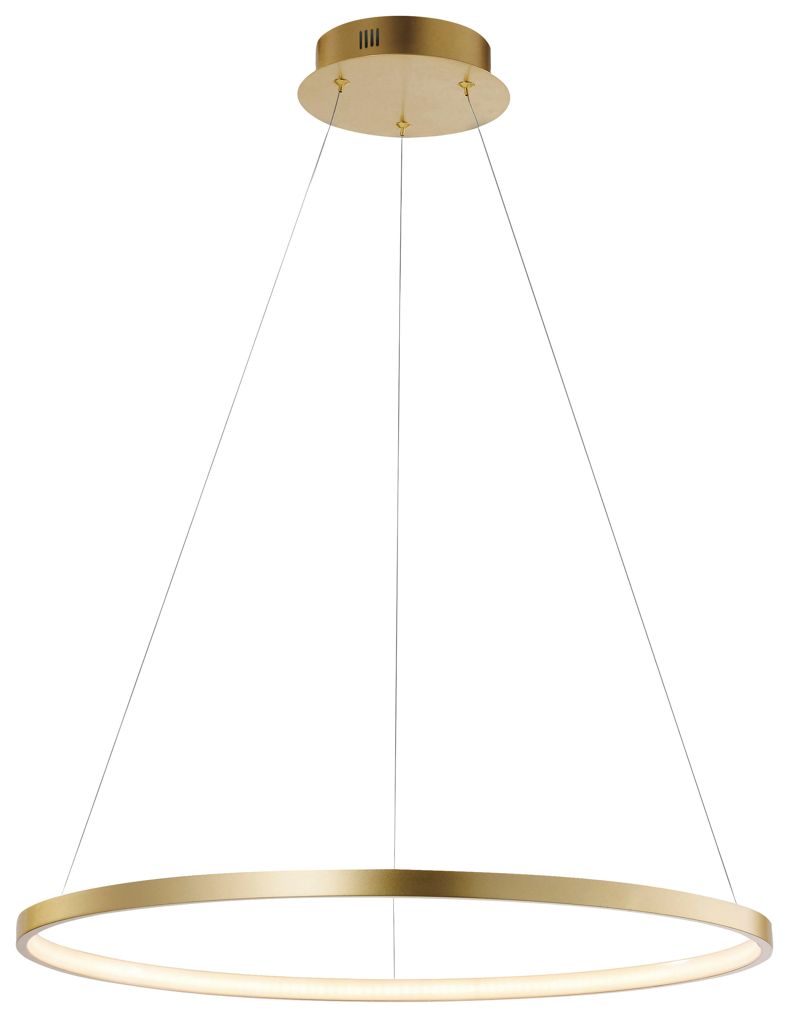 Just Light LED-Pendelleuchte CIRCLE 11524-12 weiß gold Kunststoff Metall H/D: ca. 120x60 cm 1.0 Brennstellen