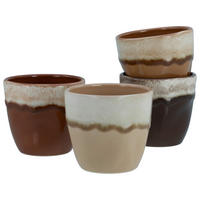 CreaTable Teetassenset Squeezy Mocha braun Steinzeug 4 tlg. Squeezy Mocha - braun - CreaTable