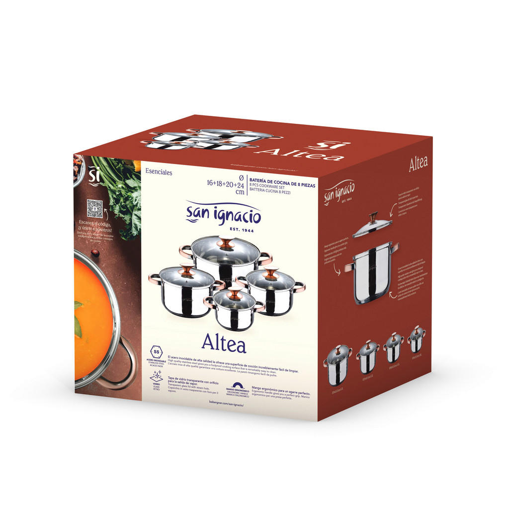 Thumbnail - SAN IGNACIO Kochgeschirrset Altea silber Edelstahl 8 tlg.