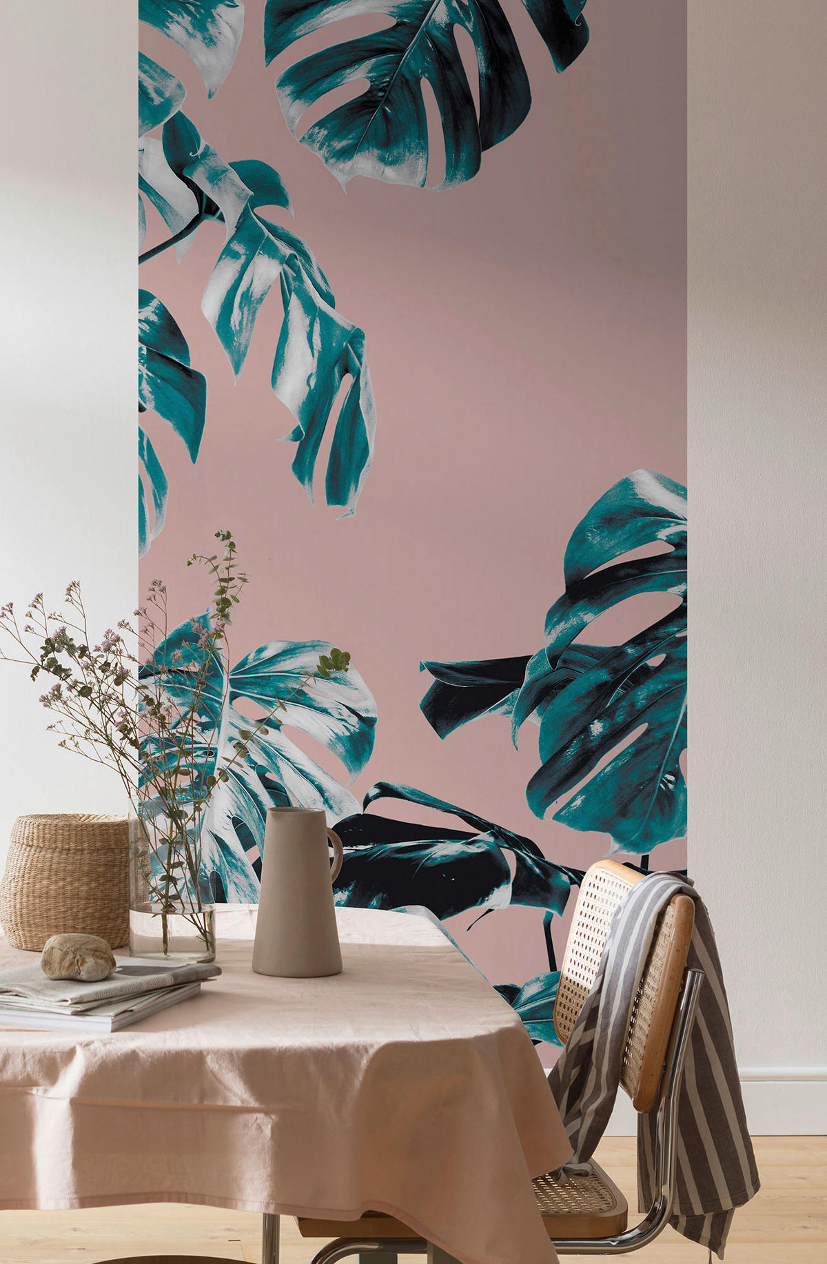 Komar Fototapete Monstera Rosé Panel B/L: ca. 100x250 cm Monstera Rosé Panel - (100,00/250,00cm) - Komar