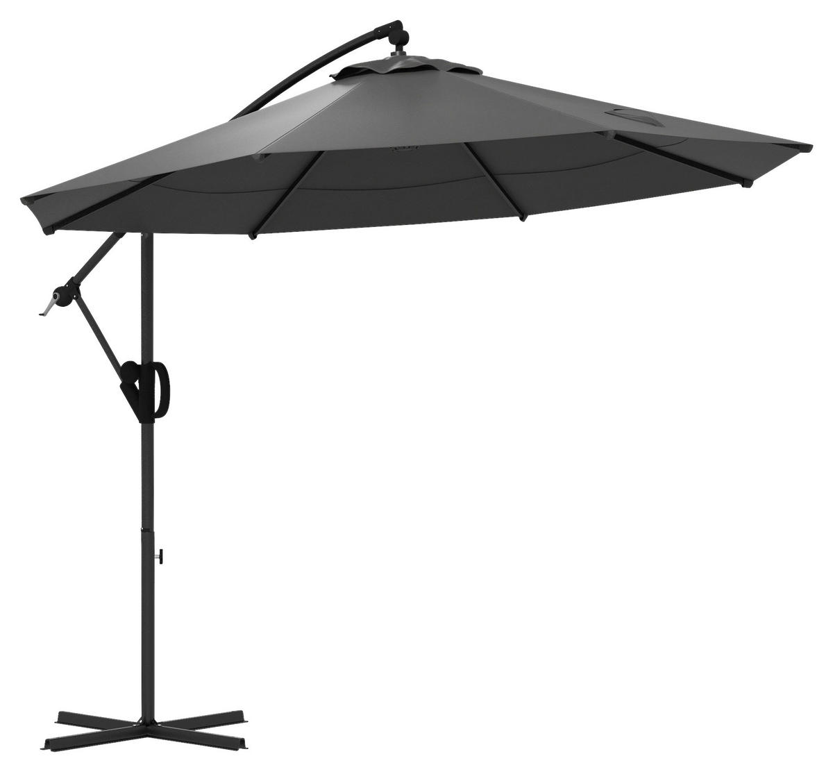 Outsunny Ampelschirm grau Metall B/H/L: ca. 293x260x293 cm Ampelschirm - grau (293,00/293,00/260,00cm) - Outsunny