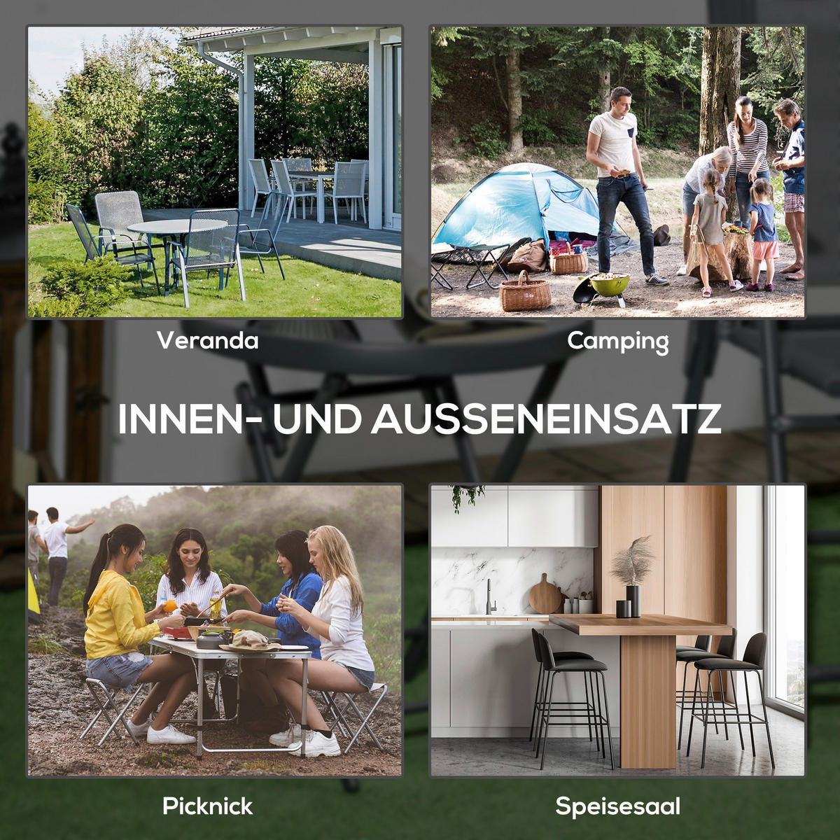 Outsunny Garten-Beistelltisch schwarz Metall B/H/L: ca. 45x50x45 cm Garten-Beistelltisch - schwarz (45,00/45,00/50,00cm) - Outsunny