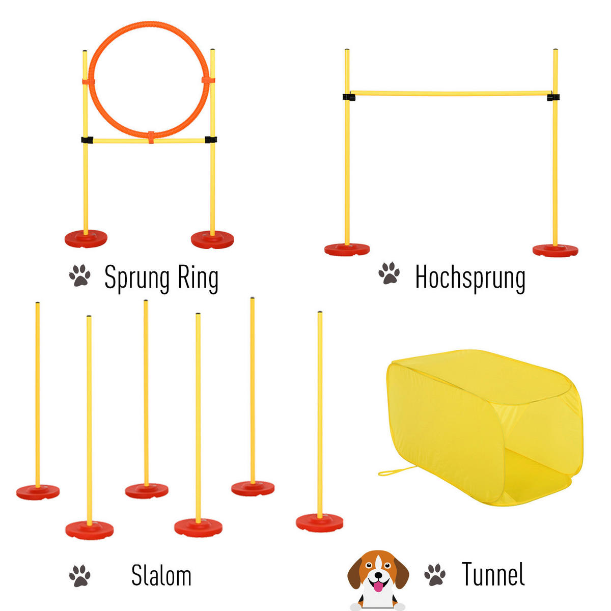 PawHut Agility gelb Kunststoff B/H/L: ca. 128x100x105 cm Agility - gelb (105,00/128,00/100,00cm) - PawHut