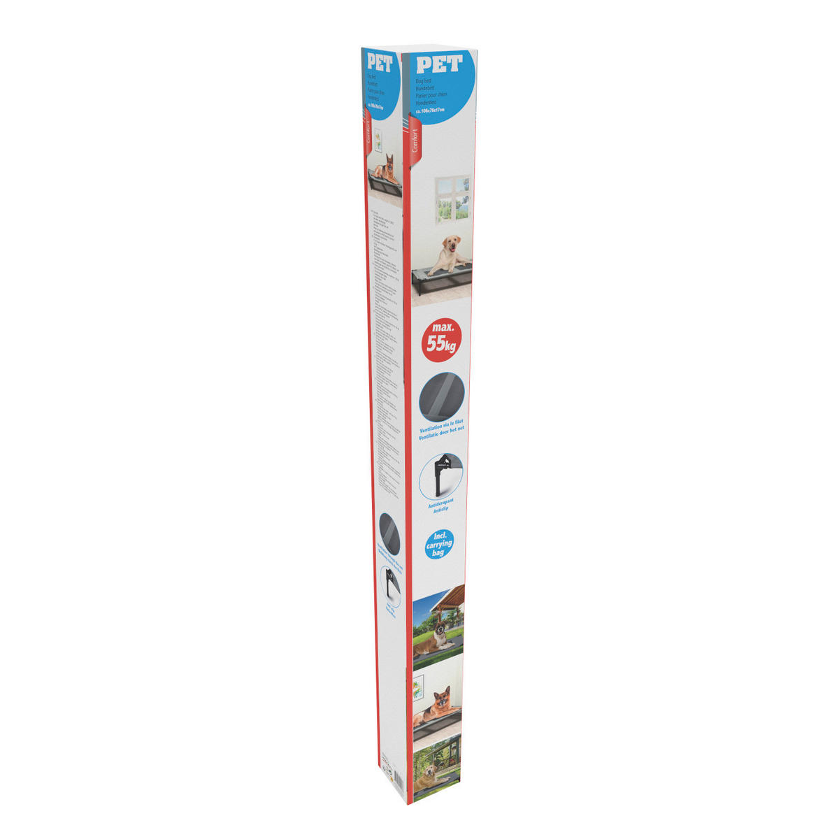 Pet Comfort Haustierbett grau Polyester B/H/L: ca. 106x17x76 cm Erhöhtes_Haustierbett_L - grau (76,00/106,00/17,00cm) - Pet Comfort