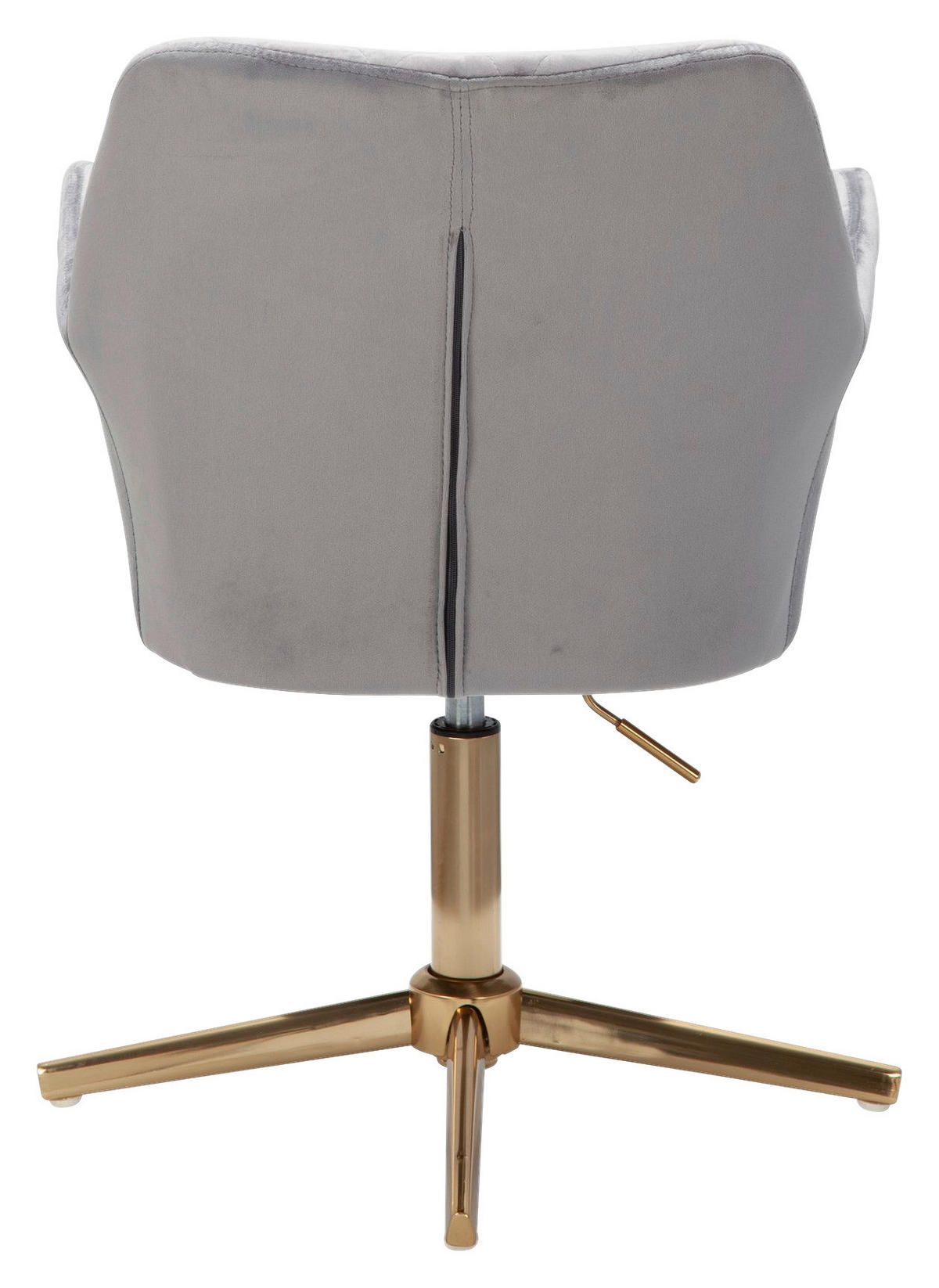 Drehstuhl grau gold Samt Eisen Drehstuhl - gold/grau (55,00/97,00/55,00cm) - Wohnling