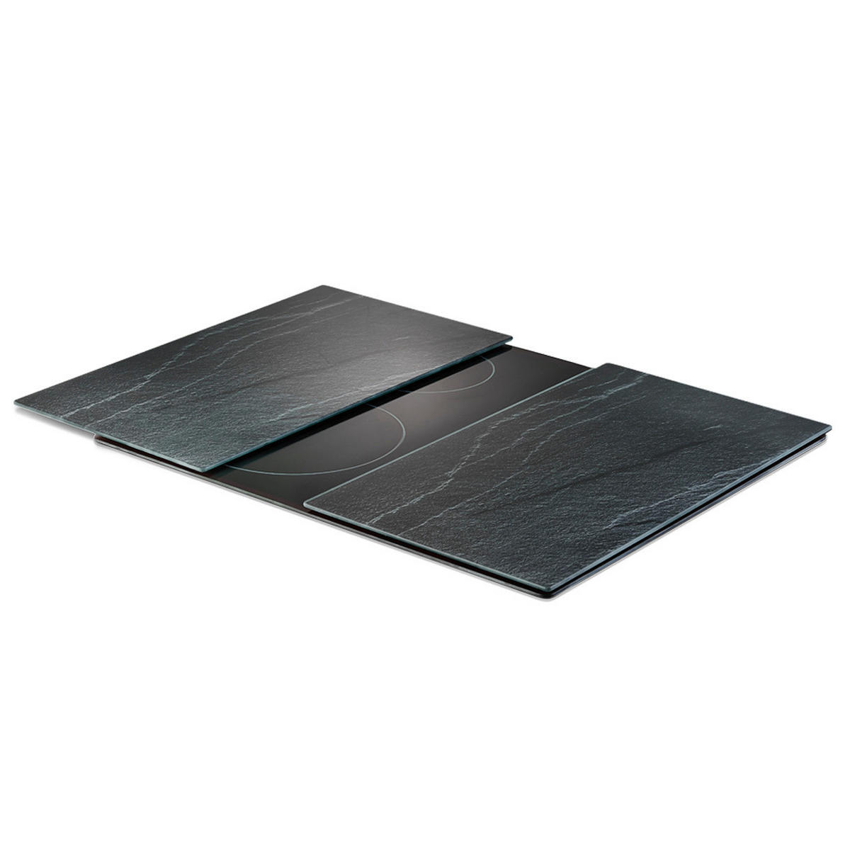 Zeller Herdabdeck-/Schneideplattenset Schiefer schiefer Glas B/H/L: ca. 30x0,8x52 cm Schiefer - schiefer (52,00/30,00/0,80cm) - Zeller
