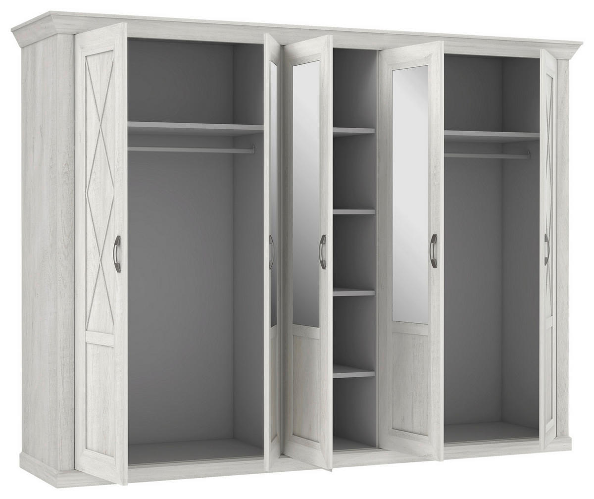 Kleiderschrank  weiß Pinie Nachbildung B/H/T: ca. 268,3x205,8x62,6 cm Kashmir_Kleiderschrank - weiß (268,30/205,80/62,60cm)