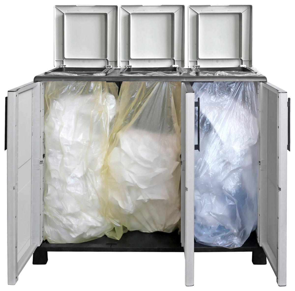 ArtPlast Mülltrennungsschrank Idea hellgrau Kunststoff B/H/T: ca. 102x90x37 cm Idea - hellgrau (102,00/90,00/37,00cm) - Artplast