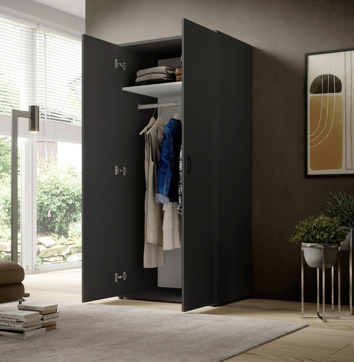 Kleiderschrank Joe  B/H/T: ca. 81x176x50,8 cm Joe - (81,00/176,00/50,80cm)