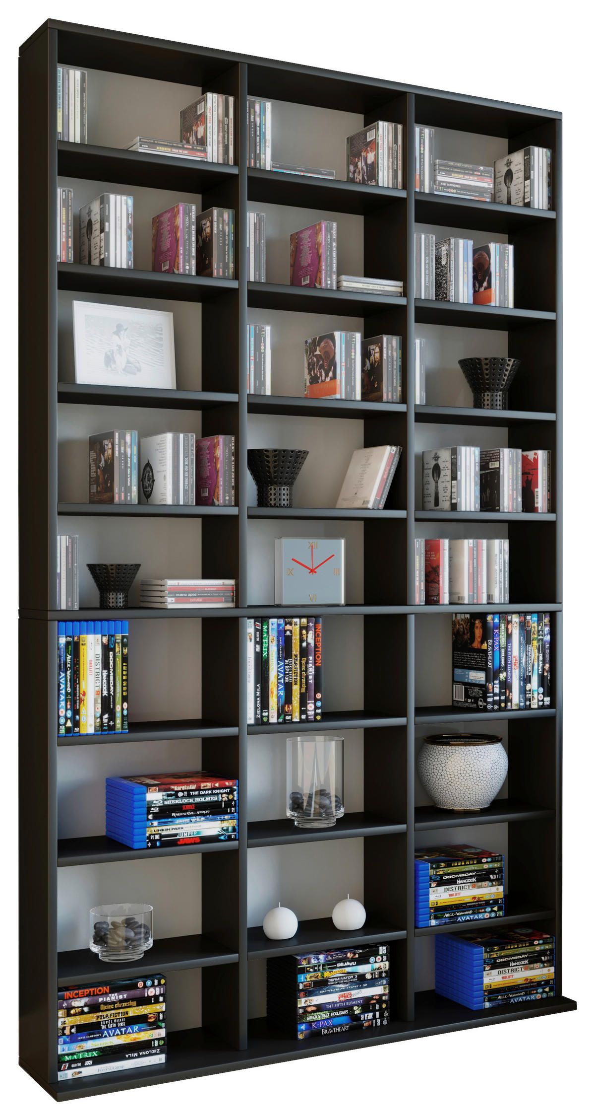Regal Megosa Maxi schwarz Holzwerkstoff B/H/T: ca. 102x183x23 cm Megosa Maxi - schwarz (102,00/183,00/23,00cm) - VCM Möbel