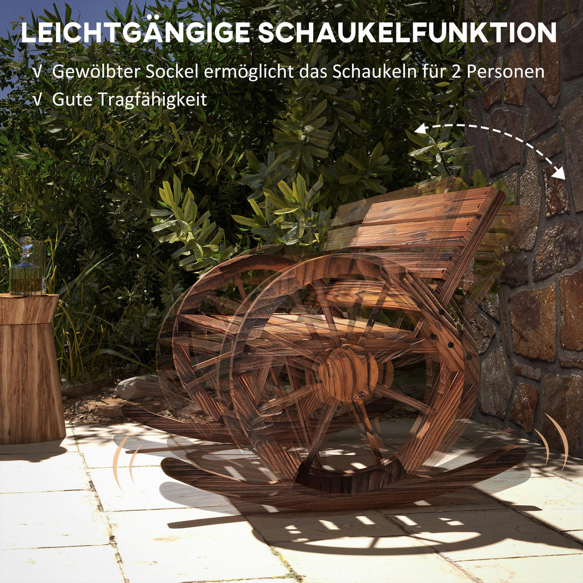 Outsunny Schaukelbank grau Holz B/H/L: ca. 88x105x74 cm Schaukelbank - grau (74,00/88,00/105,00cm) - Outsunny