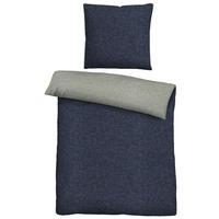 Baumwoll Bettwäsche Flanell Wendebettwäsche_Flanell 155x220 - blau/grau (155,00/220,00cm)