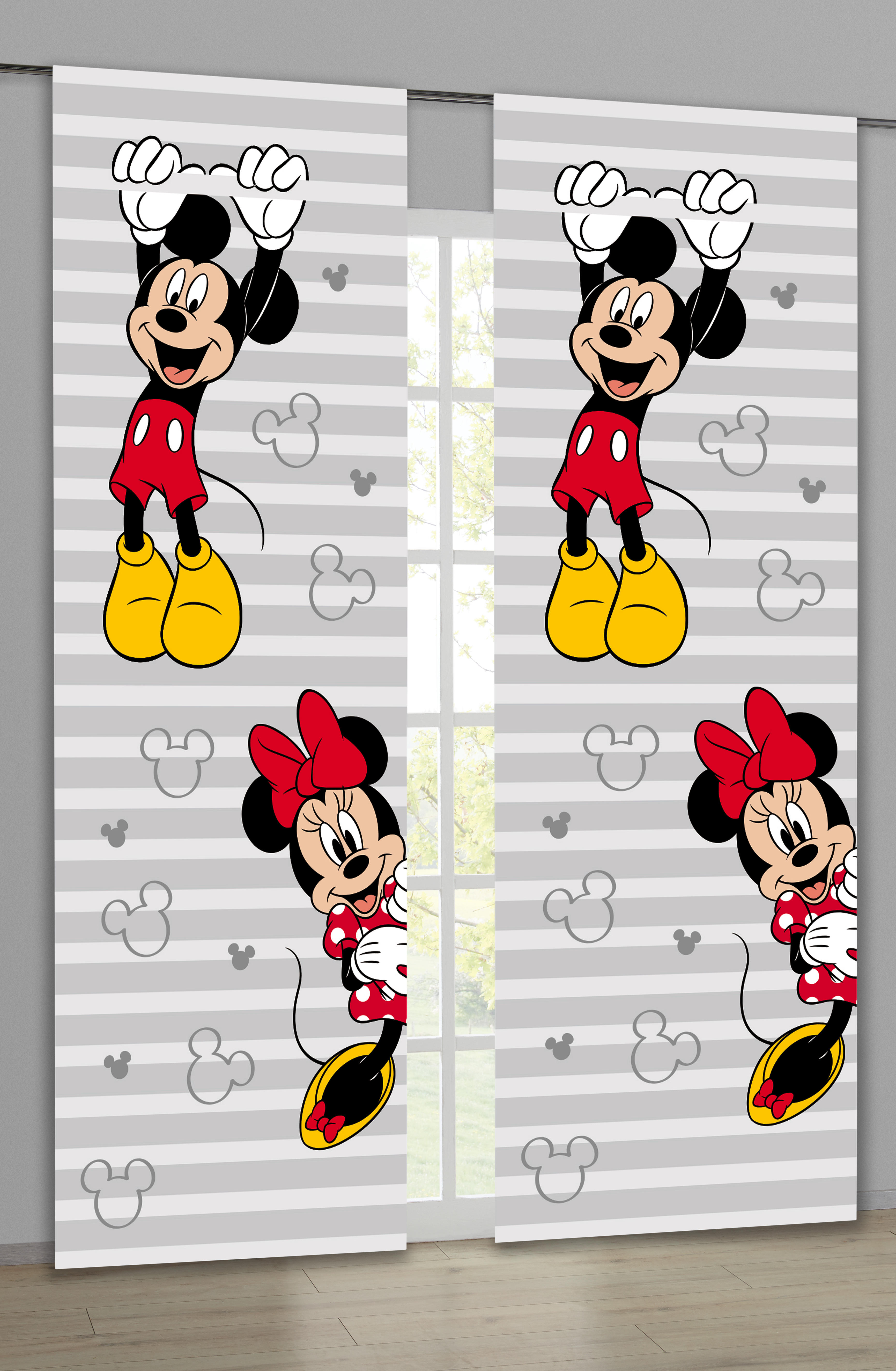 Schiebevorhang Lizenz-druck Mickey+minnie Grau B/l: Ca. 60x175 Cm Mickey+minnie - rot/grau (60,00/175,00cm)