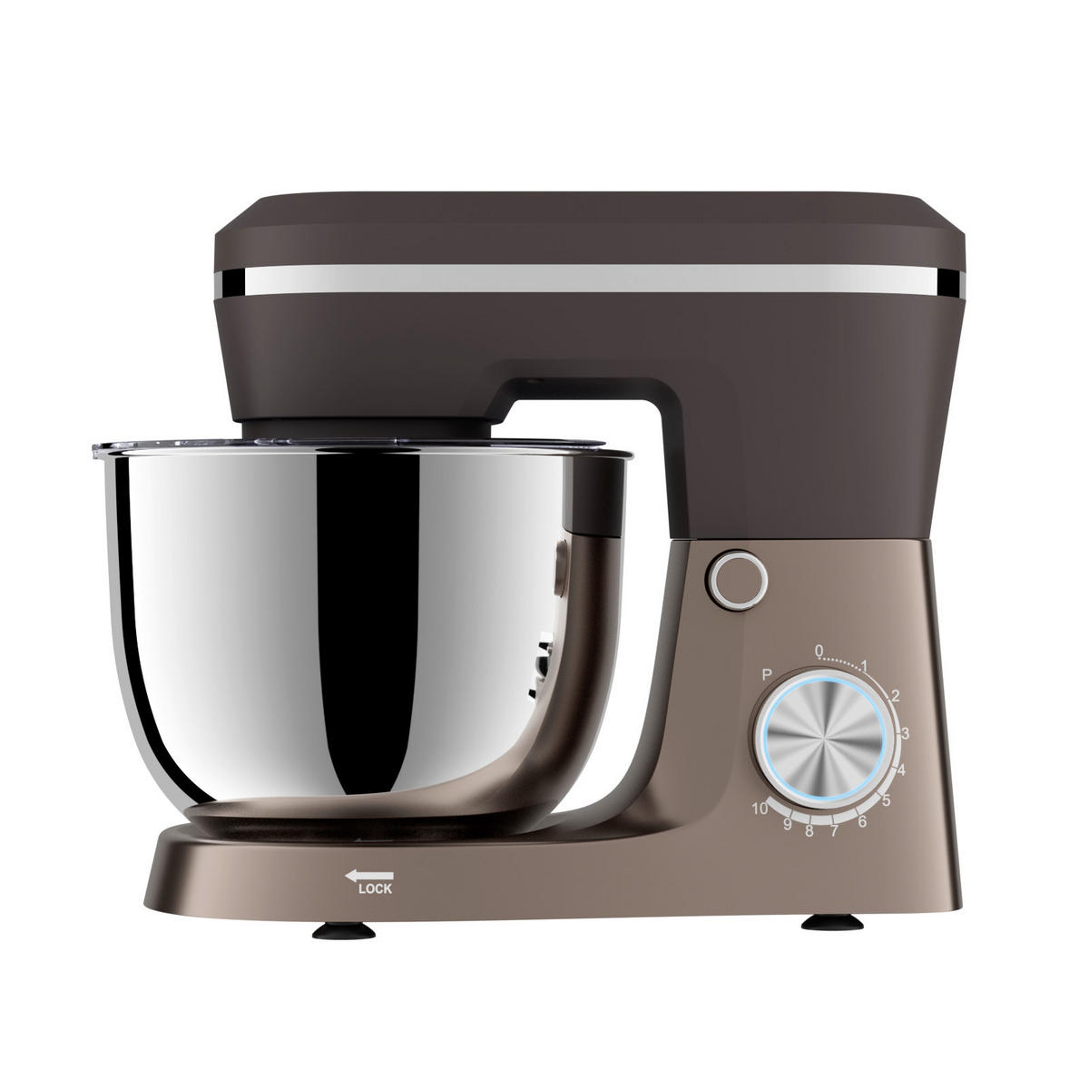 POCOline Knetmaschine braun Edelstahl Kunststoff B/H/L: ca. 22,55x31,45x36,1 cm ca. 4,5 l Knetmaschine_Knetix 4,5l - braun (36,10/22,55/31,45cm) - POCOline