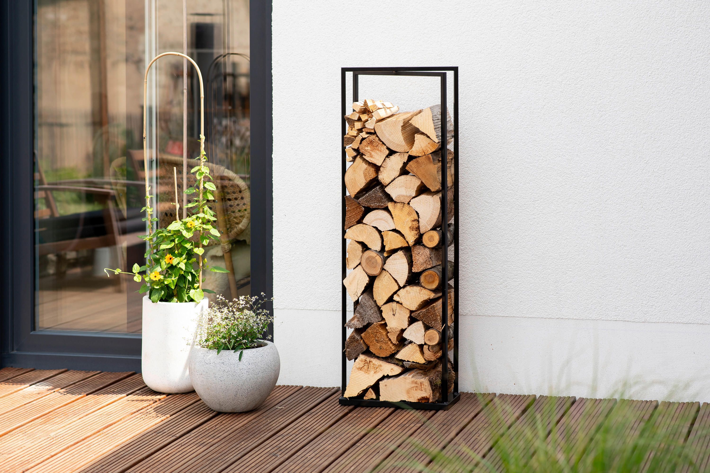 Westmann Kaminholzregal Xavier schwarz B/H/L: ca. 20x120x40 cm Xavier - schwarz (40,00/20,00/120,00cm) - Westmann