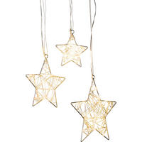 LED-Innenbeleuchtung warmweiß Metall LED-Stern_3tlg. - warmweiß