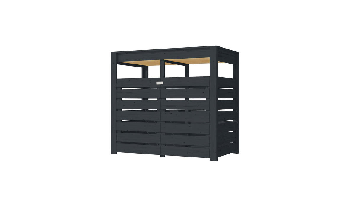 Karibu Mülltonnenbox Jerry anthrazit B/H/T: ca. 158x143x88 cm Jerry - anthrazit (158,00/143,00/88,00cm) - Karibu