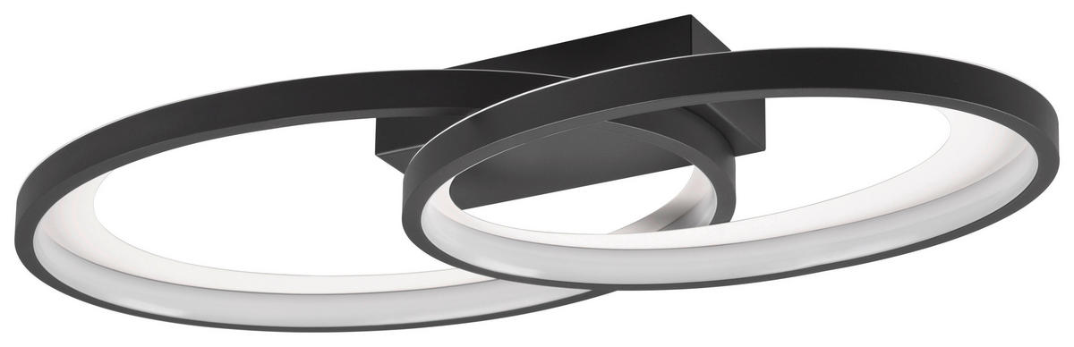 Reality LED-Deckenleuchte R64482134 Malaga weiß schwarz Metall B/H/T: ca. 57x8x30 cm 1 Brennstellen Malaga - weiß/schwarz (57,00/8,00/30,00cm) - Reality