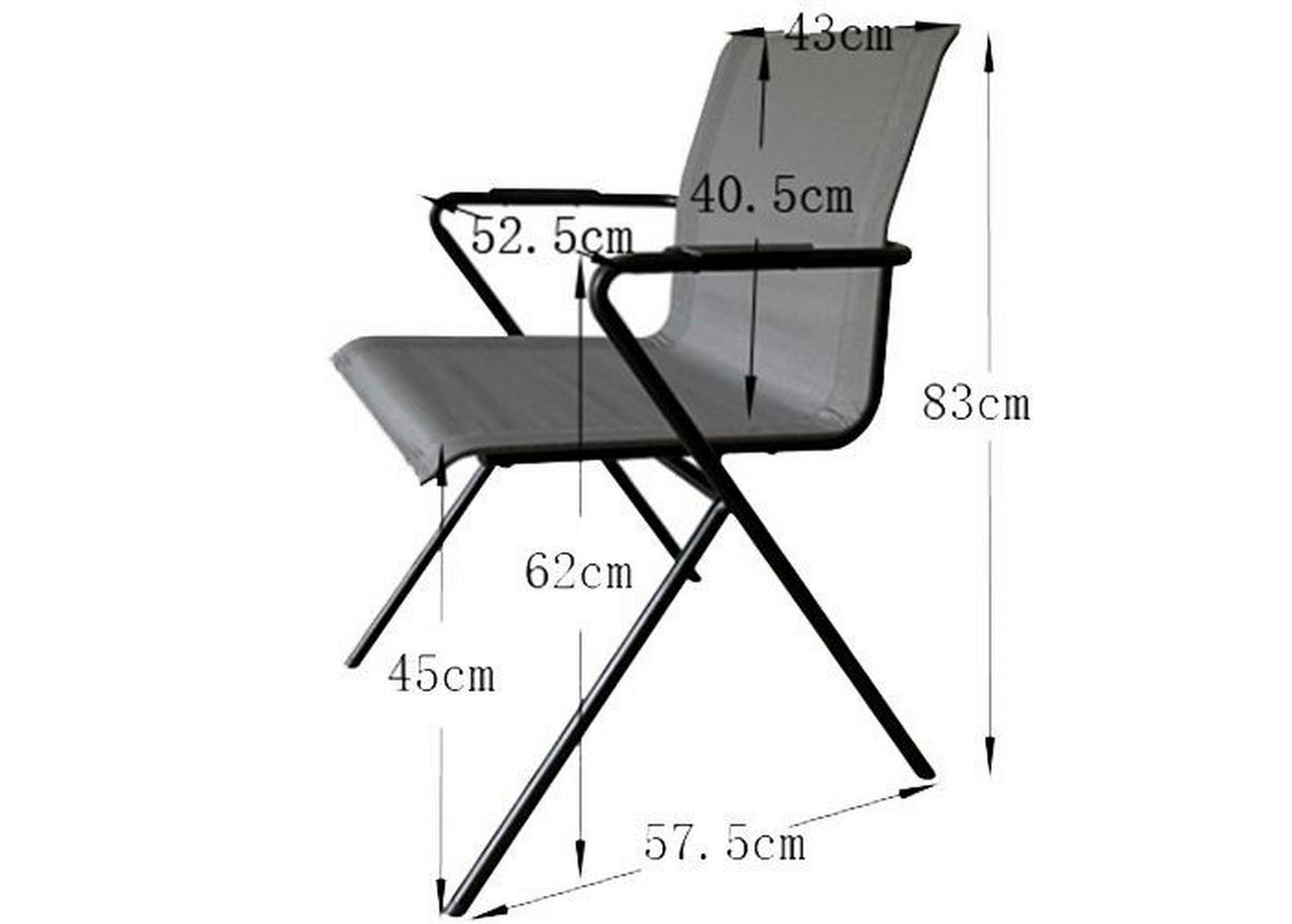 Acamp Gartenstuhl 4er-Set Alpha Tex anthrazit Aluminium B/H/T: ca. 55x86x57 cm Alpha Tex - anthrazit (55,00/86,00/57,00cm) - Acamp
