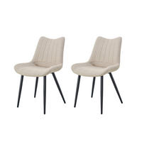 Stuhl LOTTA, 2er Set creme schwarz Webstoff B/H/T: ca. 53x86x59 cm LOTTA, 2er Set - creme/schwarz (53,00/86,00/59,00cm) - xonox.home