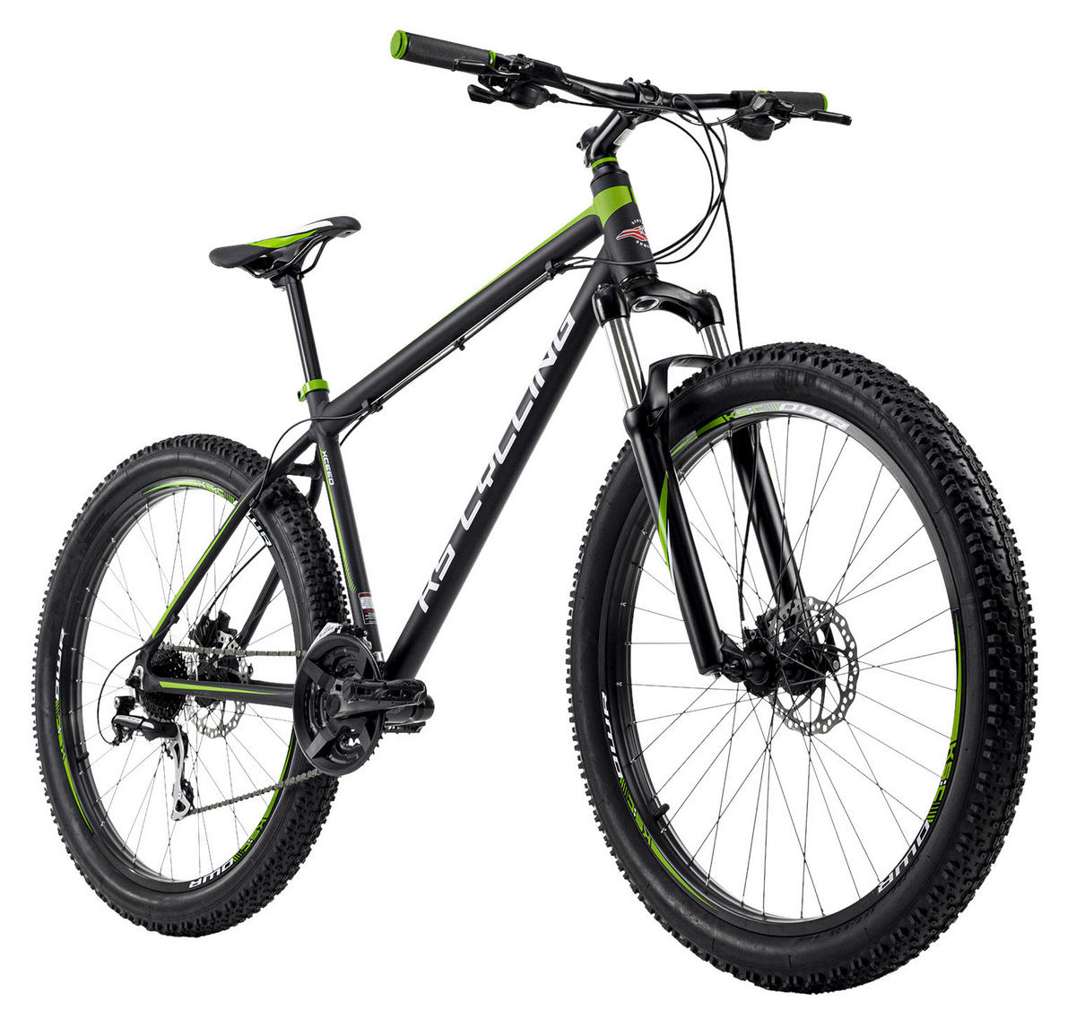 KS-Cycling Mountain-Bike Xceed 27,5" Xceed 27,5 Zoll Rahmenhöhe 46 cm 24 Gänge schwarz schwarz ca. 27,5 Zoll Xceed - schwarz/grün - KS-Cycling