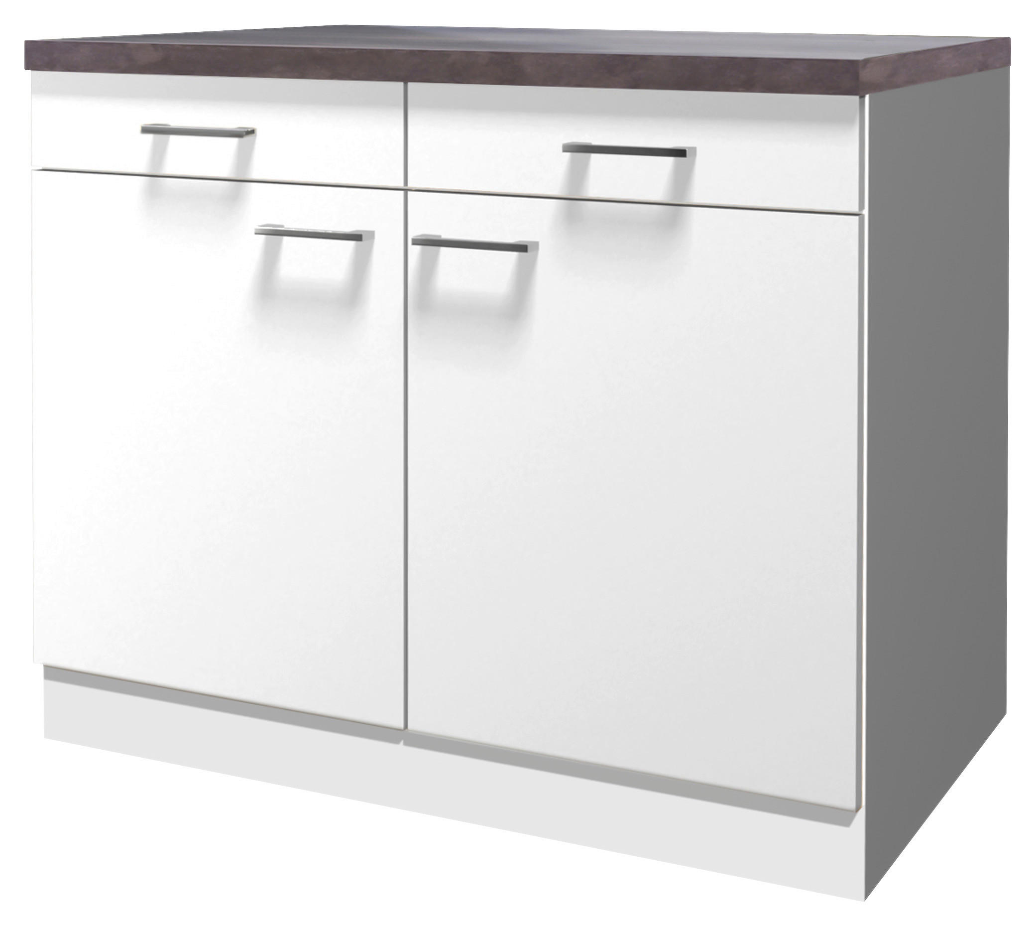 Unterschrank Lucca weiß matt B/H/T: ca. 100x85x60 cm Lucca - Eiche/weiß (100,00/85,00/60,00cm) - Flex-Well