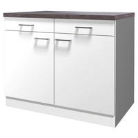 Unterschrank Lucca weiß matt B/H/T: ca. 100x85x60 cm Lucca - Eiche/weiß (100,00/85,00/60,00cm) - Flex-Well