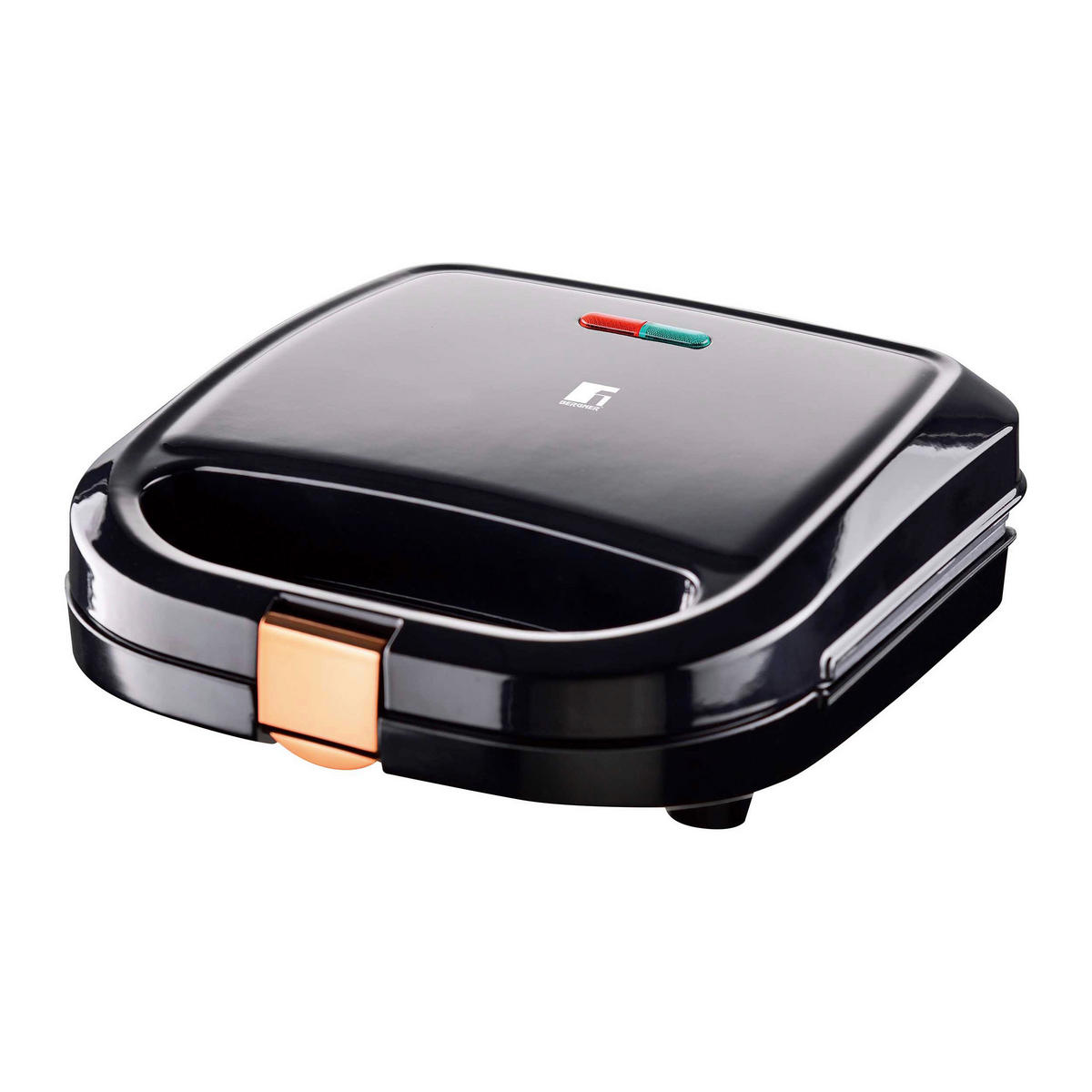 BERGNER Sandwichtoaster BG-53005-CP schwarz Kupfer Aluminium Kunststoff B/H/L: ca. 22x9x22 cm COPPER - schwarz/Kupfer (22,00/22,00/9,00cm) - BERGNER