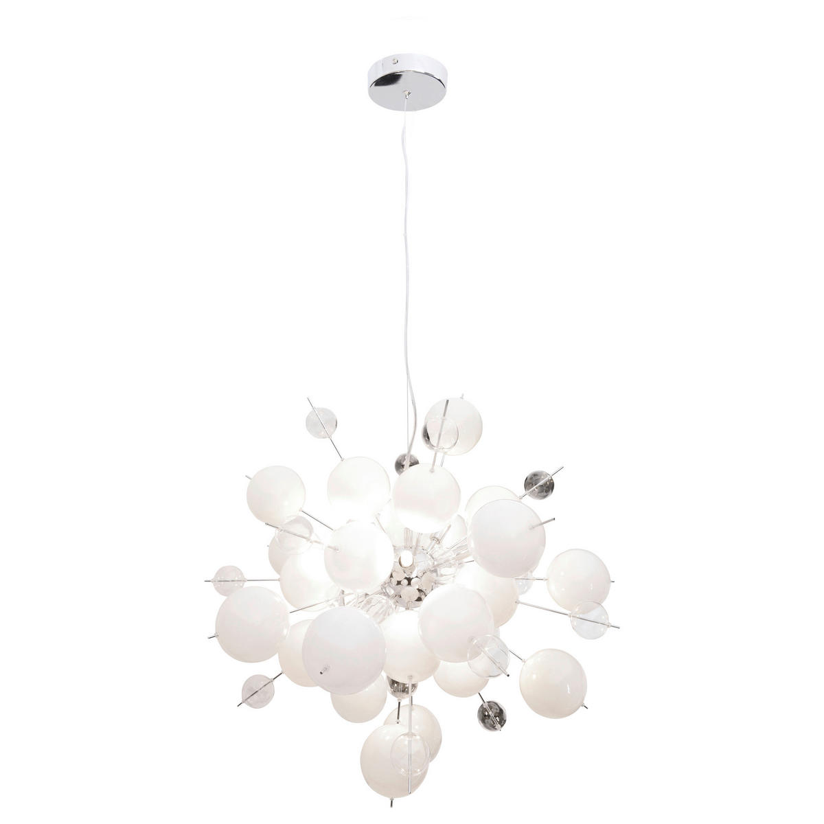 Näve Leuchten Pendelleuchte 7026423 weiß Metall Glas B/H/T: ca. 65x150x65 cm G9 10 Brennstellen Explosion - weiß (65,00/150,00/65,00cm) - Näve Leuchten