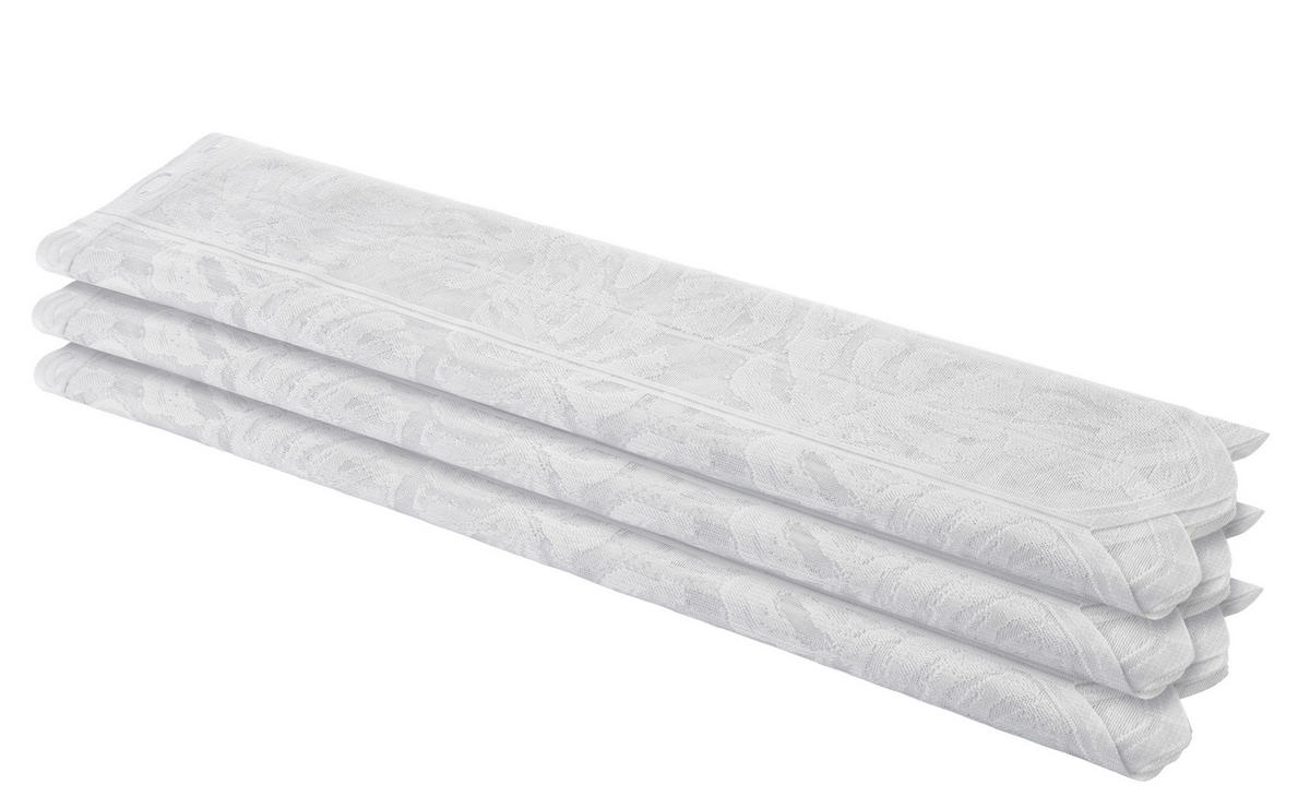Scheibengardinen-Meterware Blatt weiß H: ca. 80 cm Blatt - weiß (80,00cm)