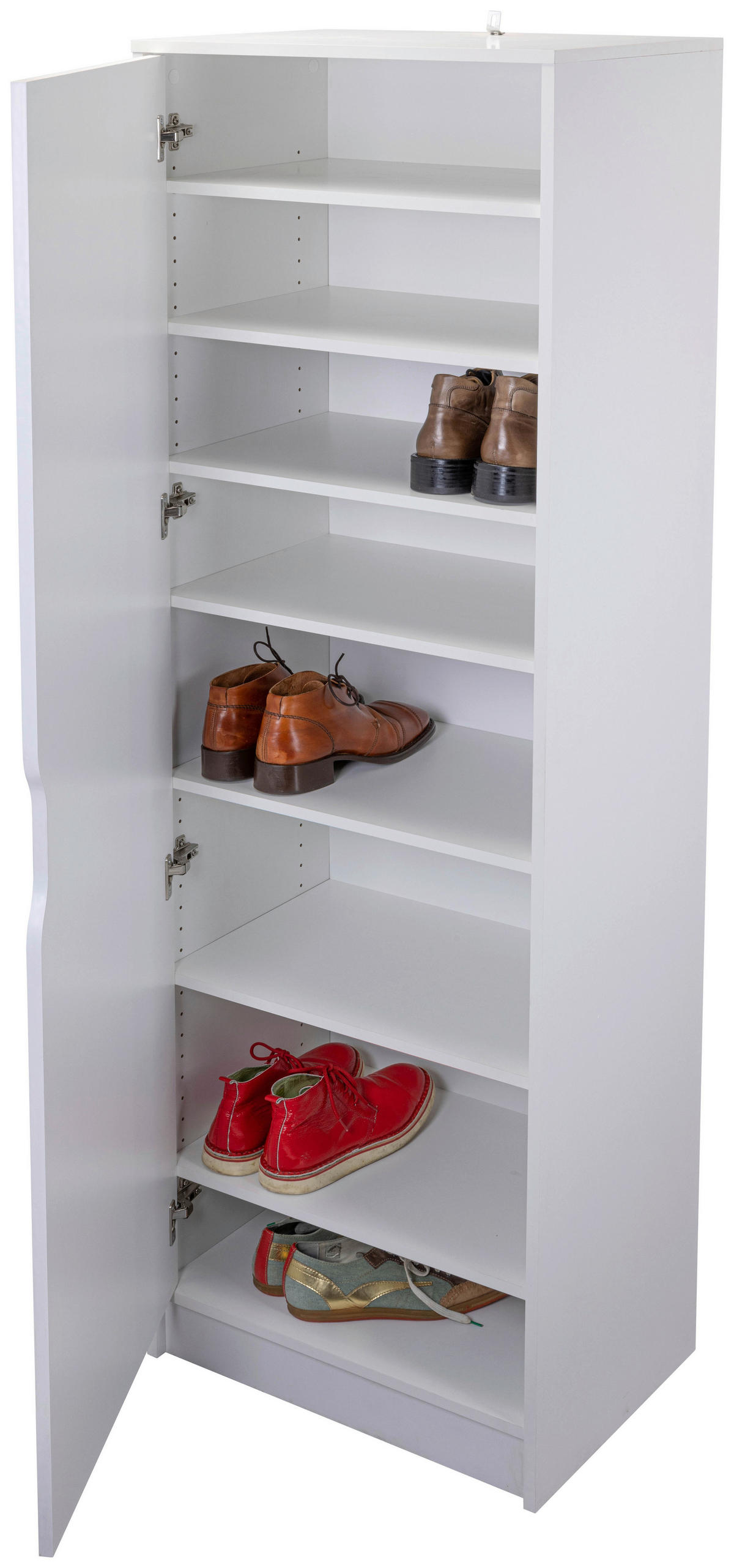 Schuhschrank Westphalen 1D weiß beschichtet Nachbildung B/H/L: ca. 40x189,5x58 cm Westphalen 1D - weiß (58,00/40,00/189,50cm) - Inter Link