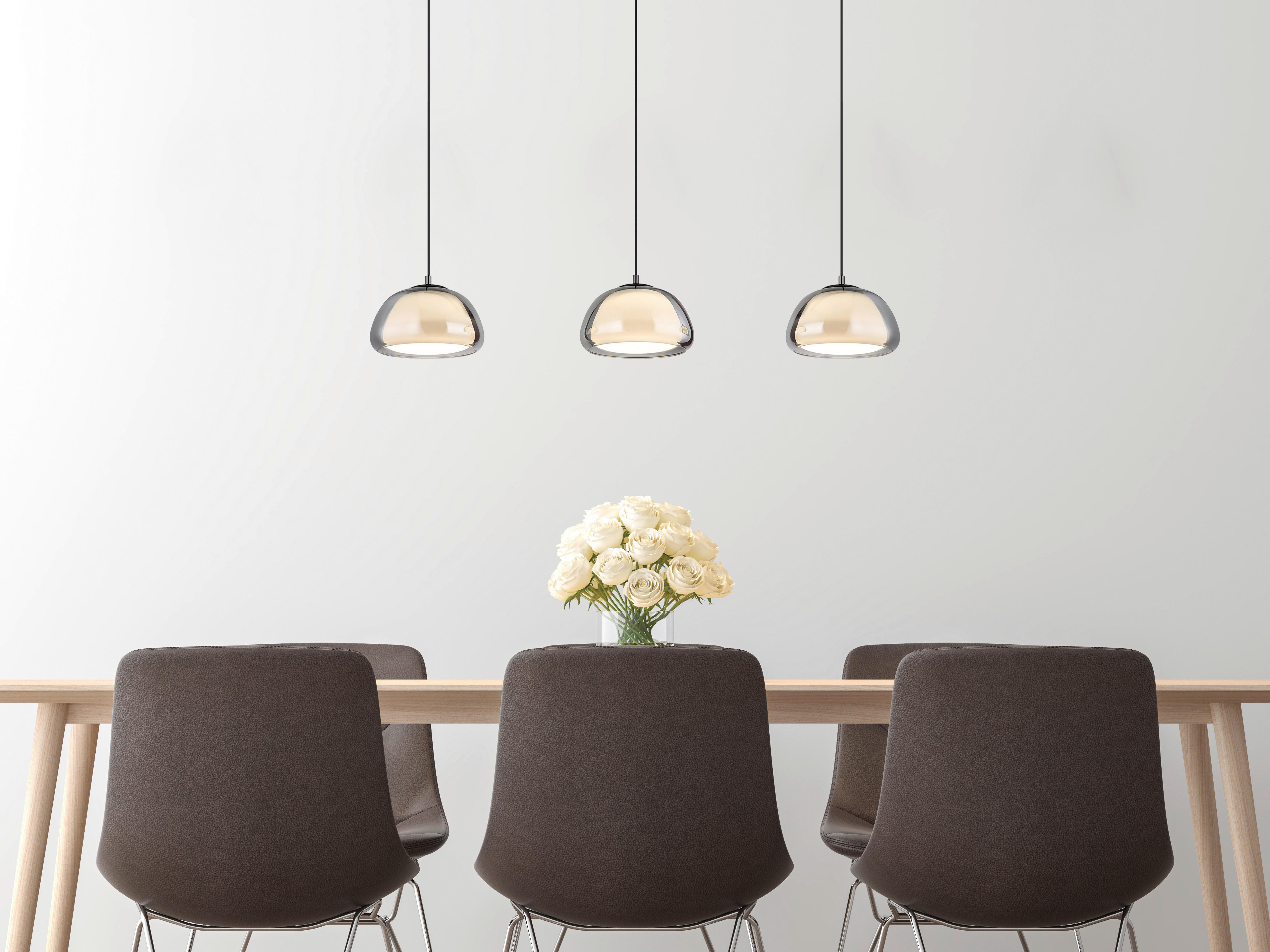 GLOBO Hängeleuchte schwarz Chrom Metall Glas B/H/L: ca. 34x20,5x101 cm Hängeleuchte-Avila - schwarz/Chrom (101,00/34,00/20,50cm) - GLOBO