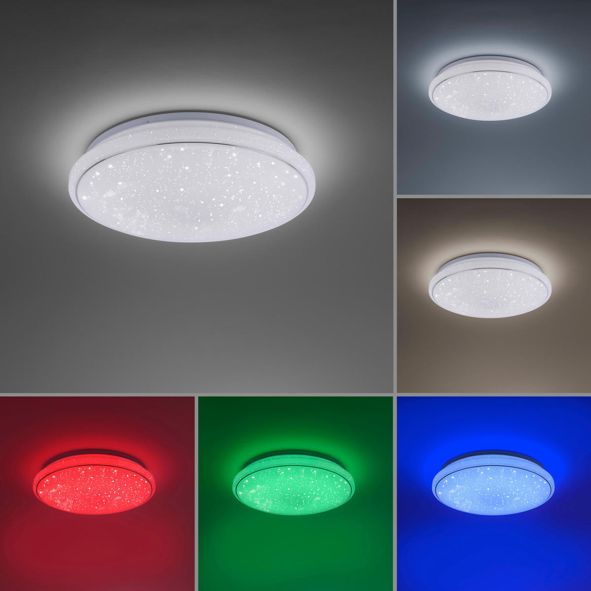 Just Light Smarte LED-Deckenleuchte JUPI 14743-16 weiß Kunststoff H/D: ca. 11x44 cm 1 Brennstellen LOLAsmart-JUPI - weiß (44,00/11,00cm) - Just Light
