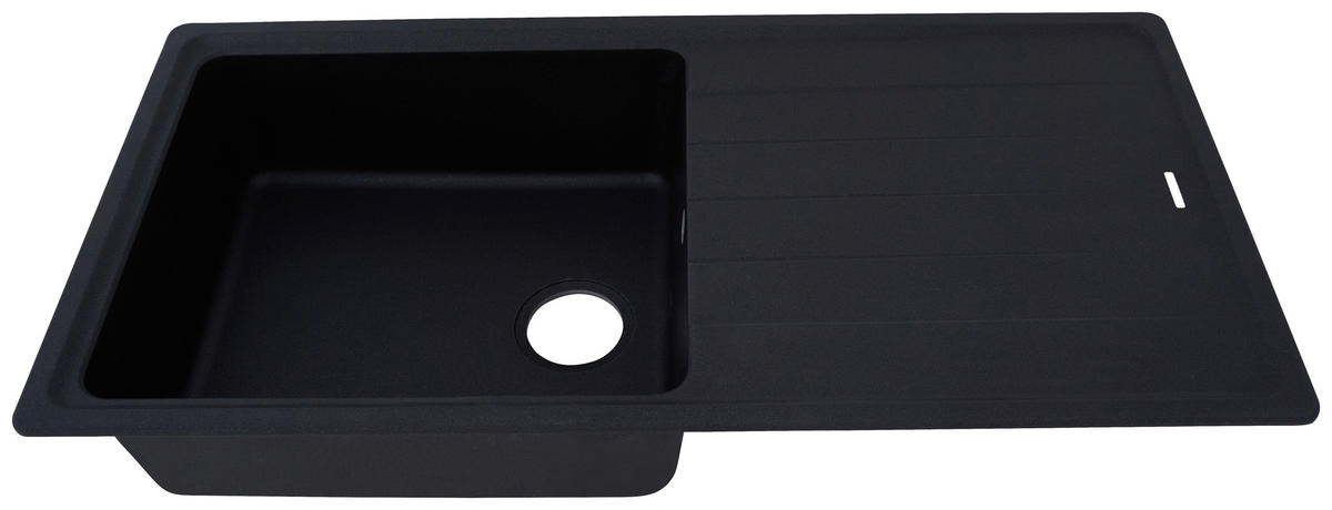 Respekta Einbauspüle Columbia 100 x 50 S schwarz Granitverbundmaterial B/H/T: ca. 100x18,5x50 cm Columbia 100 x 50 S - schwarz (100,00/18,50/50,00cm) - Respekta