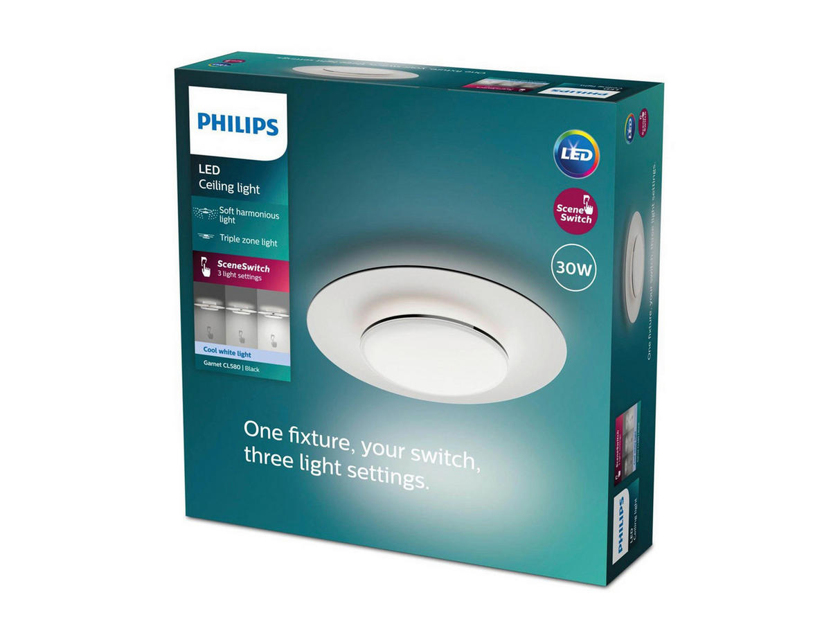 Philips Deckenleuchte Garnet - weiß (40,00/9,00/40,00cm) - Philips