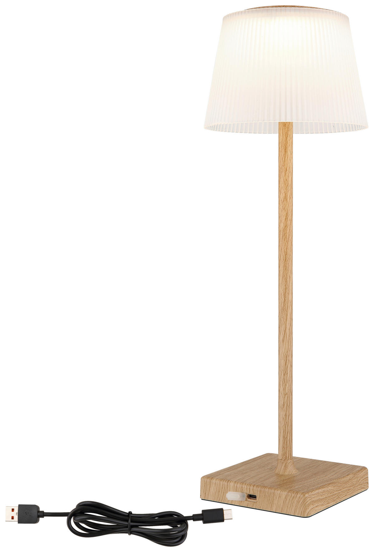 GLOBO LED-Tischleuchte mattschwarz braun Kunststoff Metall H/D: ca. 38x13 cm GREGOIR - braun/mattschwarz (13,00/38,00cm) - GLOBO
