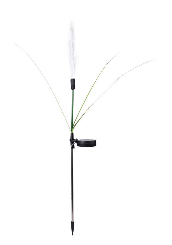 Solarleuchte grün weiß Kunststoff H: ca. 85 cm Solarstecker_Pampasgras - weiß/grün (85,00cm) - POCOline