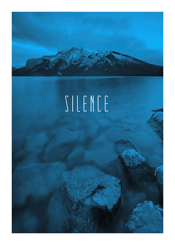 Komar Poster Word Lake Silence Blue Natur B/L: ca. 50x70 cm günstig online kaufen