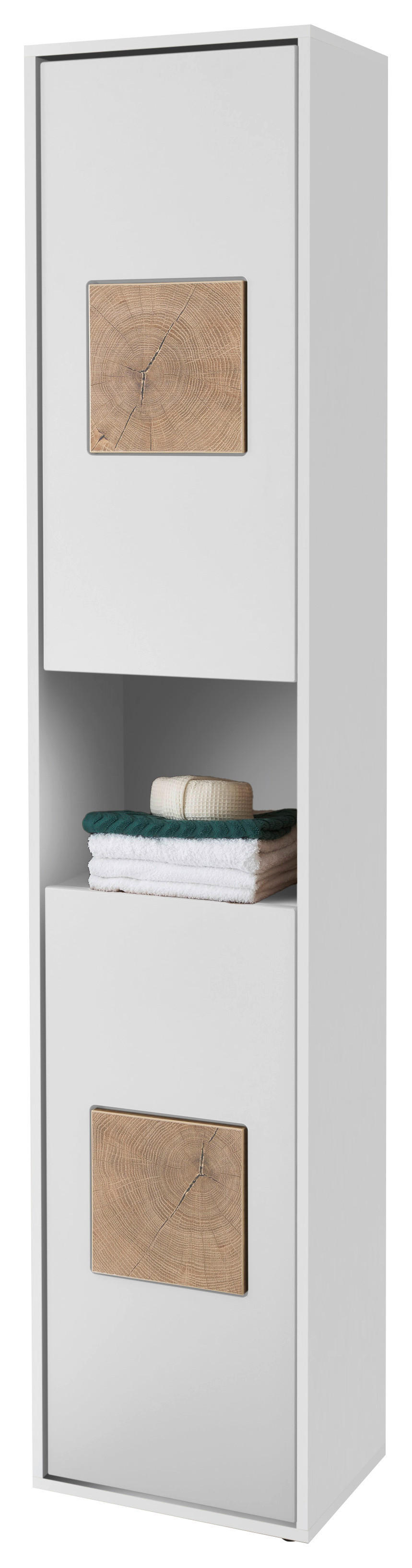 Hochschrank Greece weiß matt Hirnholz Nachbildung B/H/T: ca. 40x190x30 cm Greece - weiß (40,00/190,00/30,00cm)